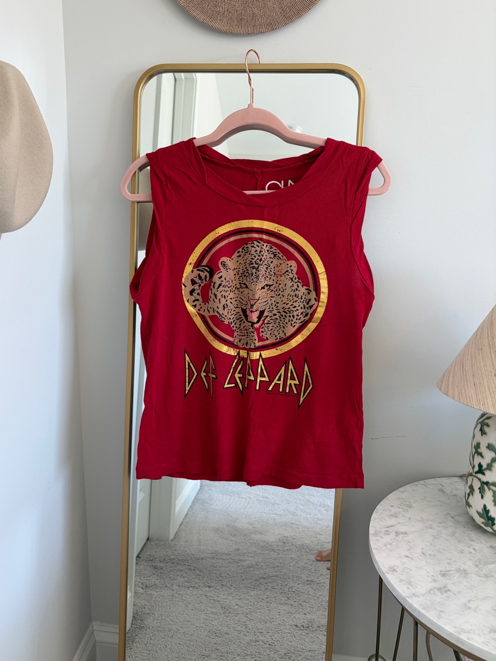 Chaser Def Leppard Red Graphic Tank Top